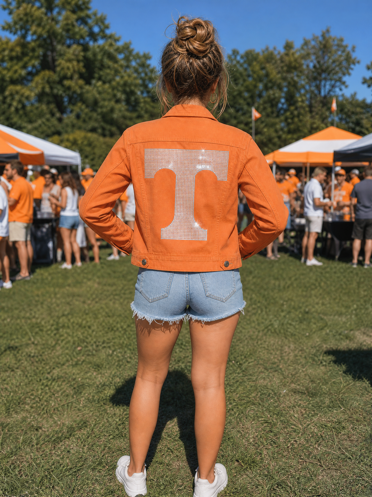 Tennessee Vols Large T Orange Denim Jacket