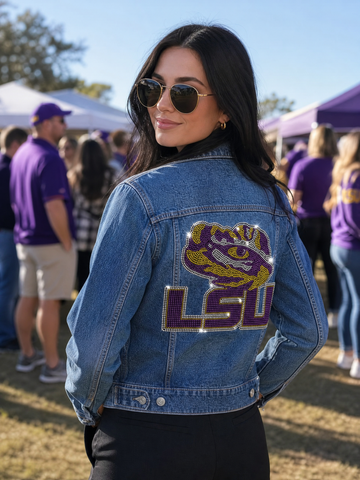 Louisiana State University Tiger Eye Blue Denim Jacket
