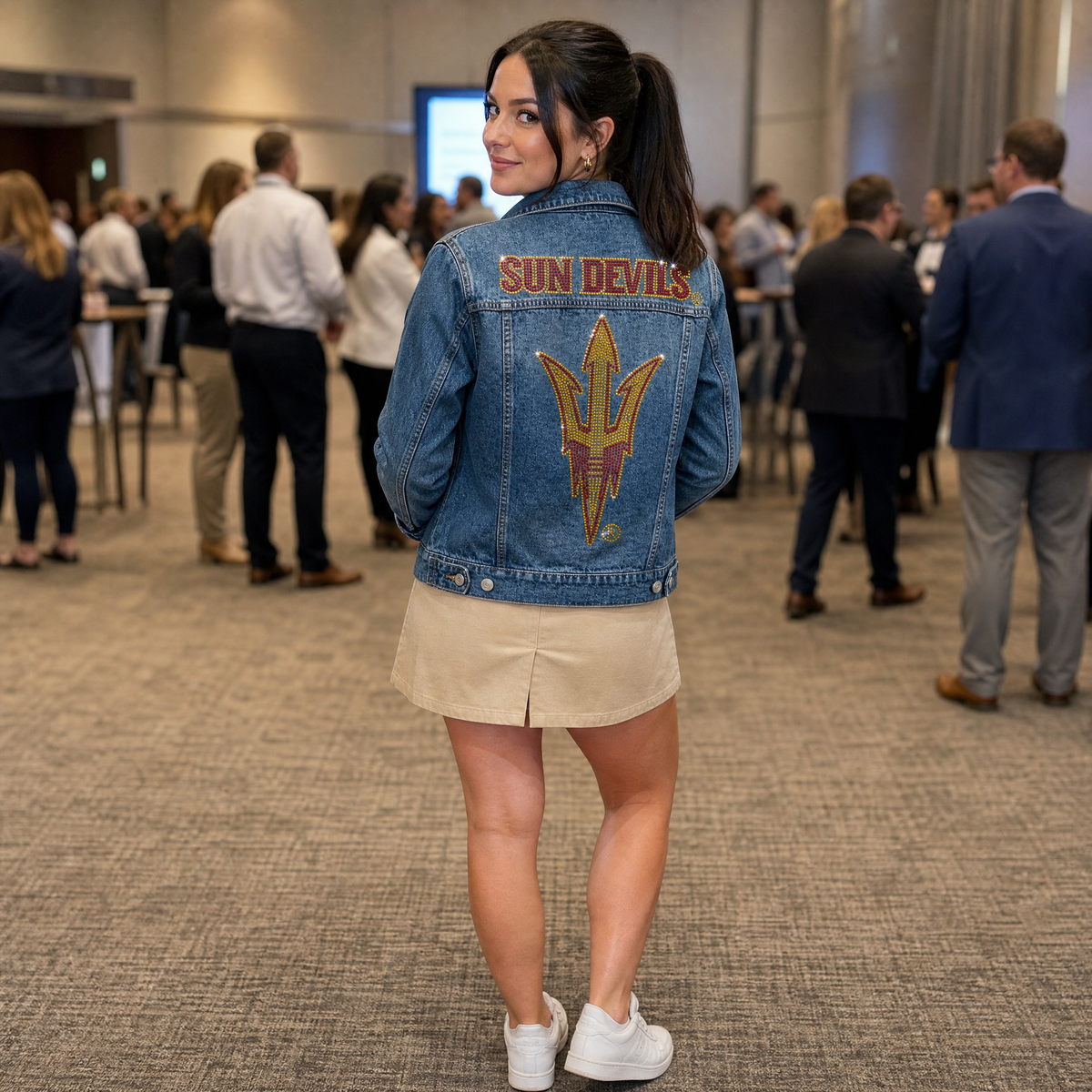 Arizona State Fork 'Em Sun Devils Blue Denim Jacket