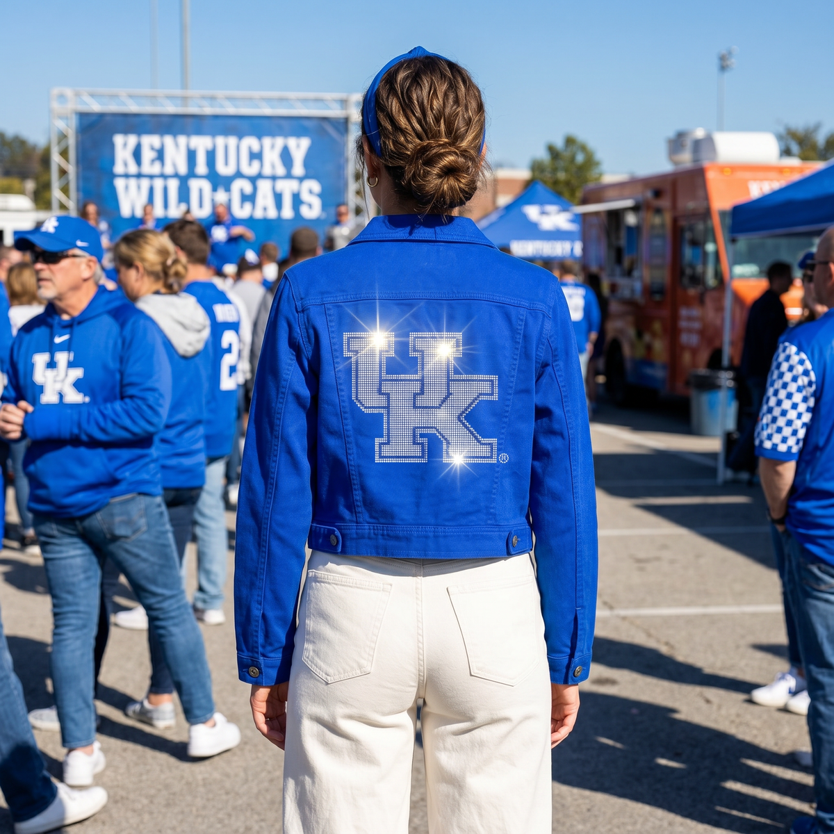 University of Kentucky Interlocking UK Royal Blue Denim Jacket