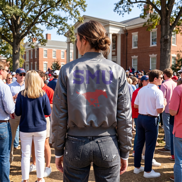 SMU Pony Up Charcoal Grey Bomber