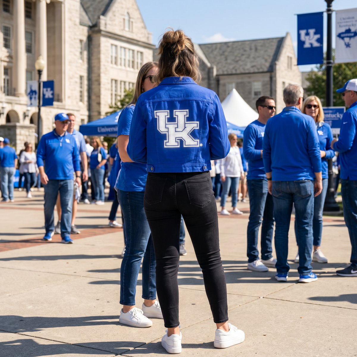 University of Kentucky Interlocking UK Royal Blue Denim Jacket