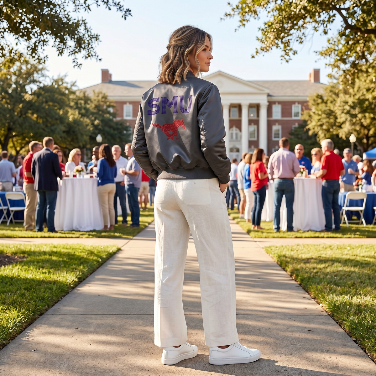 SMU Pony Up Charcoal Grey Bomber