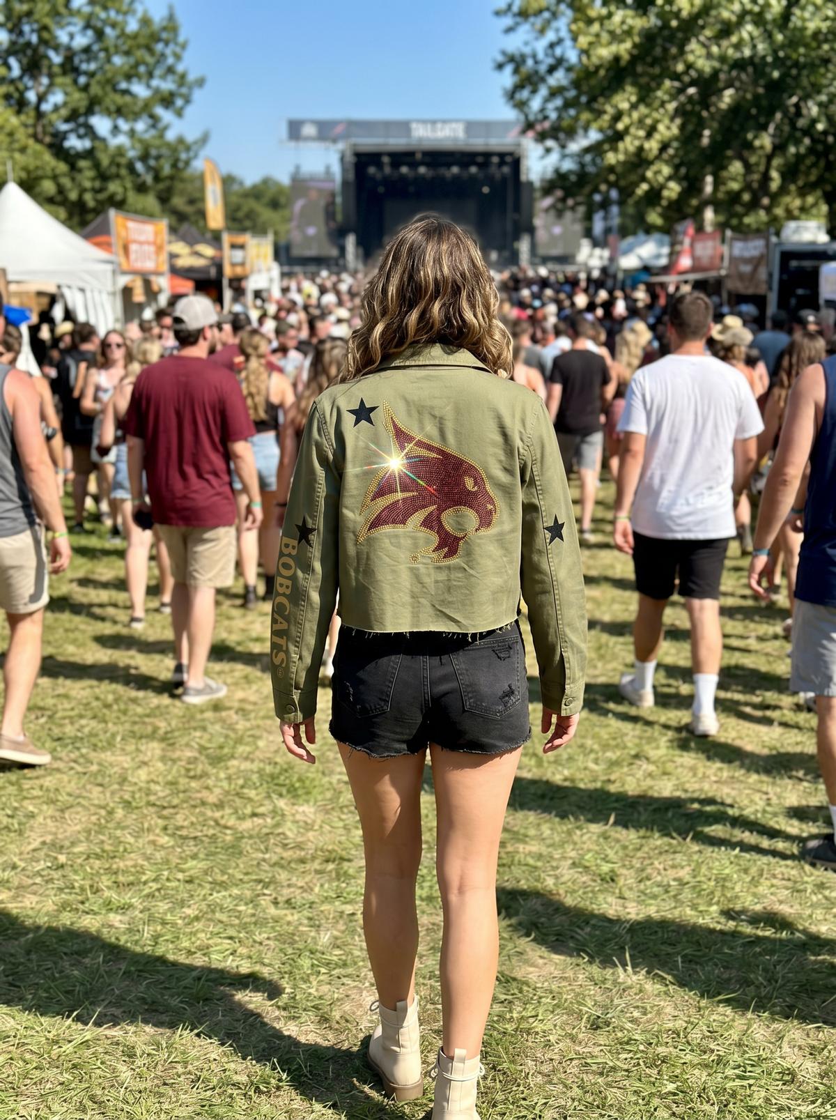 Texas State Bobcats Army Green Shacket