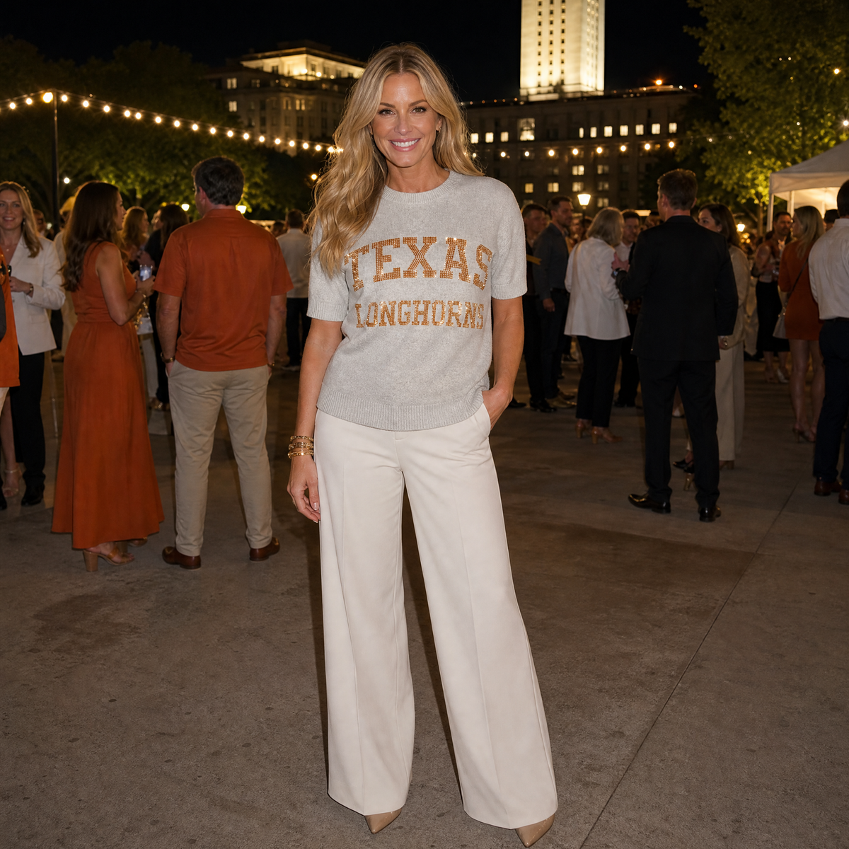 University of Texas-Austin Longhorns Gray Short Sleeve Sweater