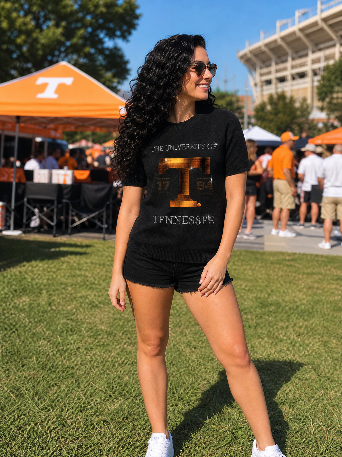 Tennessee Volunteers EST. 1794 Black Short Sleeve Sweater