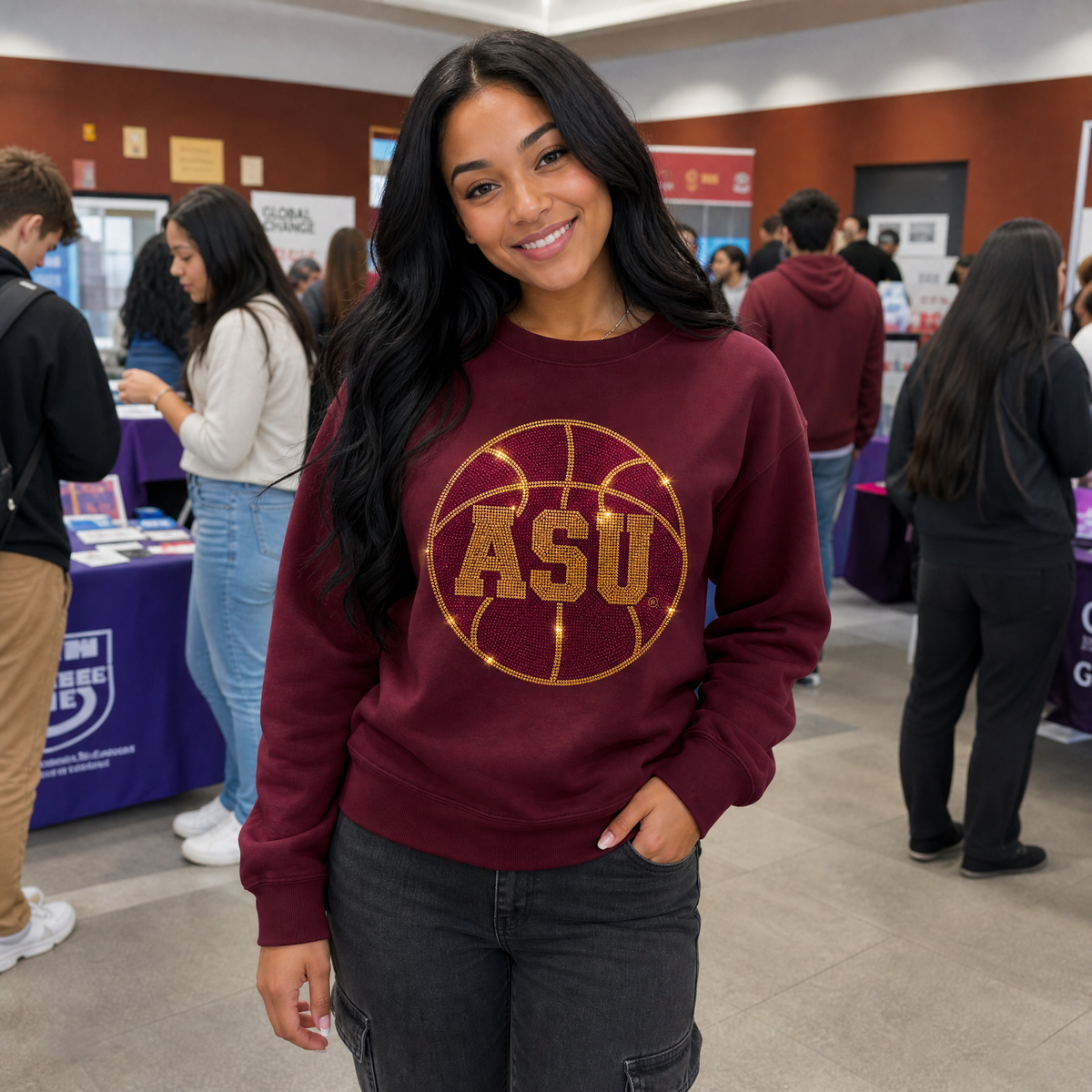 Arizona State Basketball ASU Maroon Crewneck Sweatshirt