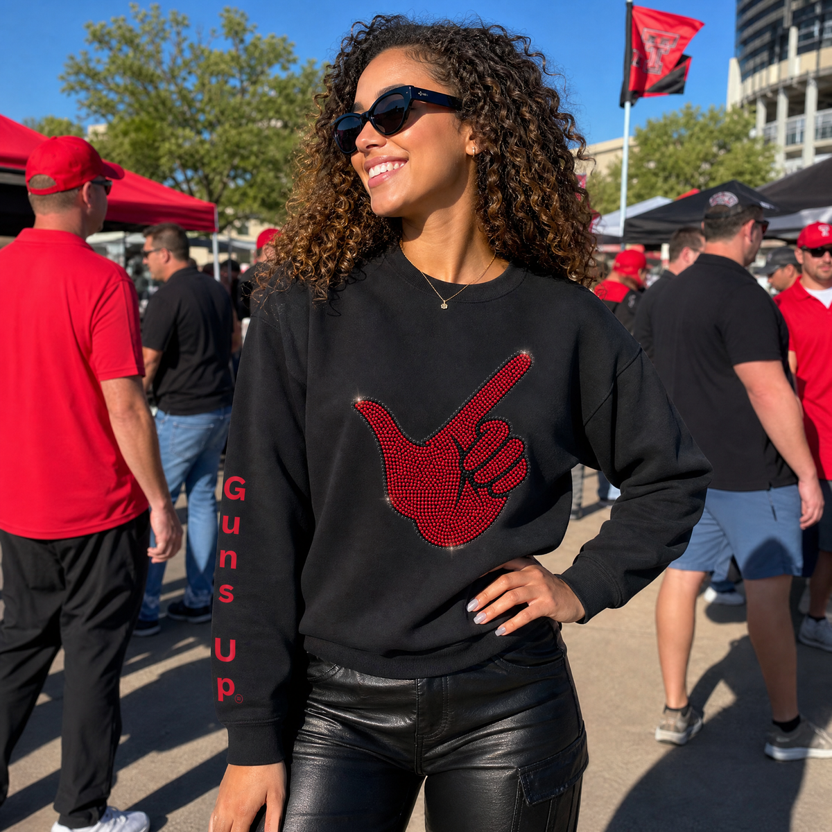 Texas Tech Guns Up Hand Black Sweatshirt