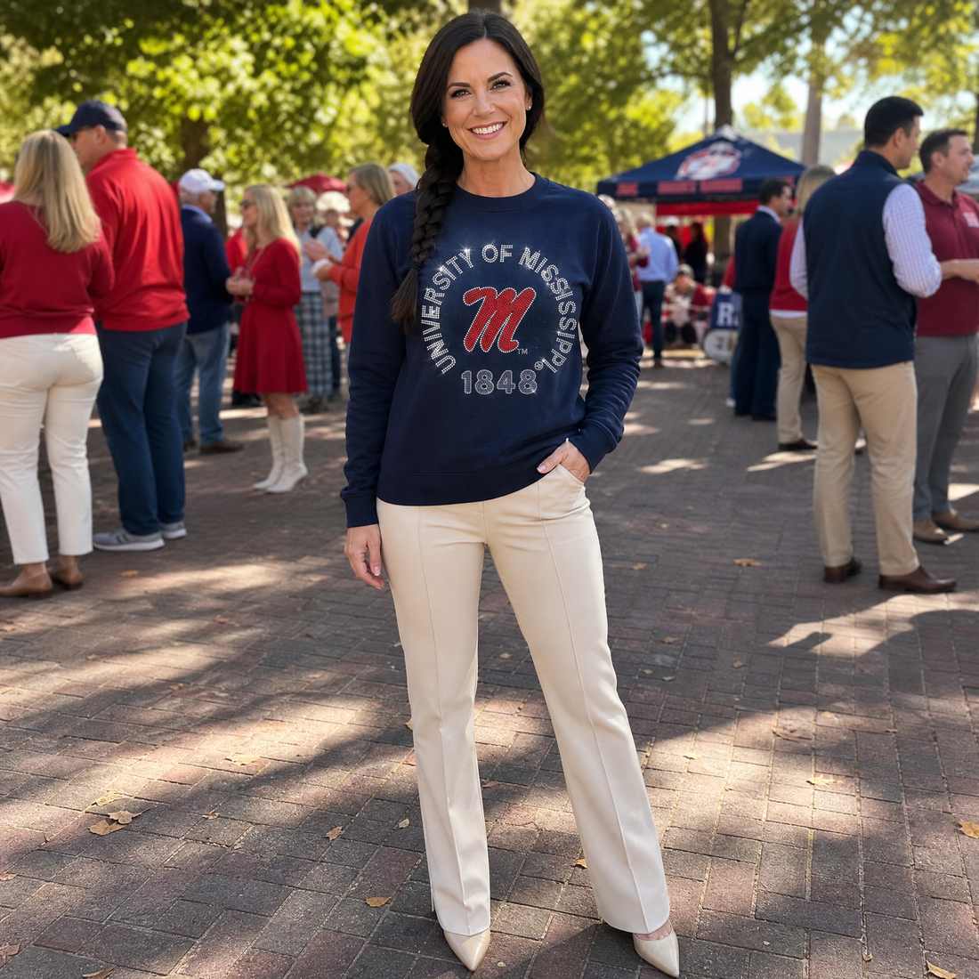 University of Mississippi EST 1848 Navy Crewneck Sweatshirt