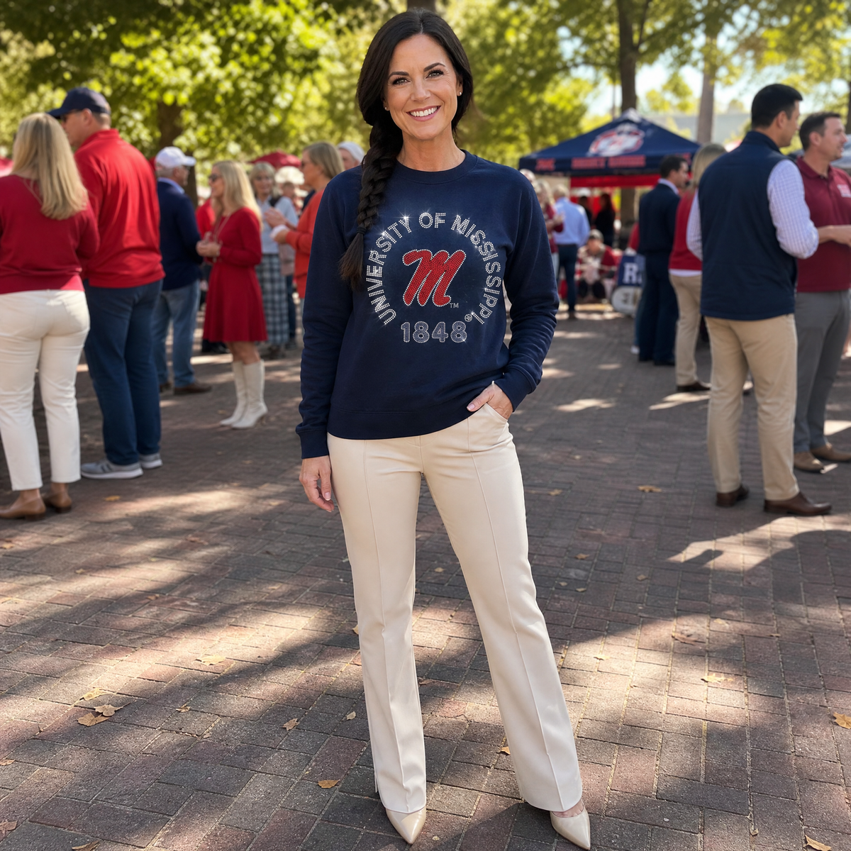 University of Mississippi EST 1848 Navy Crewneck Sweatshirt
