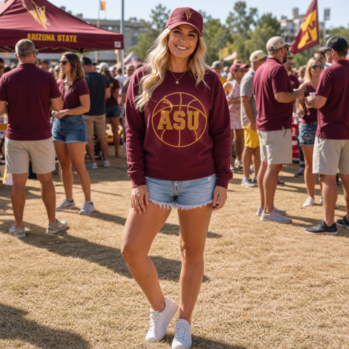 Arizona State Basketball ASU Maroon Crewneck Sweatshirt