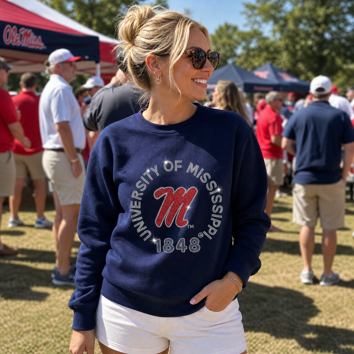 University of Mississippi EST 1848 Navy Crewneck Sweatshirt