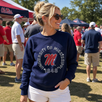 University of Mississippi EST 1848 Navy Crewneck Sweatshirt