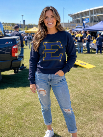 East Tennessee State E Navy Crewneck Sweatshirt