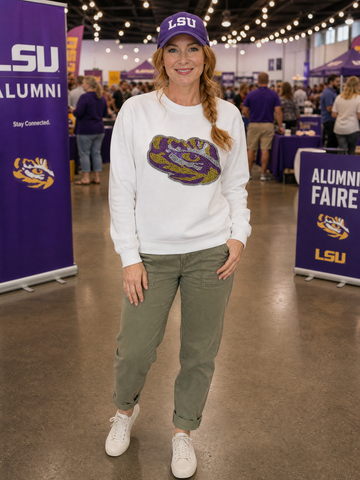 Louisiana State University Tiger Eye White Crewneck Sweatshirt