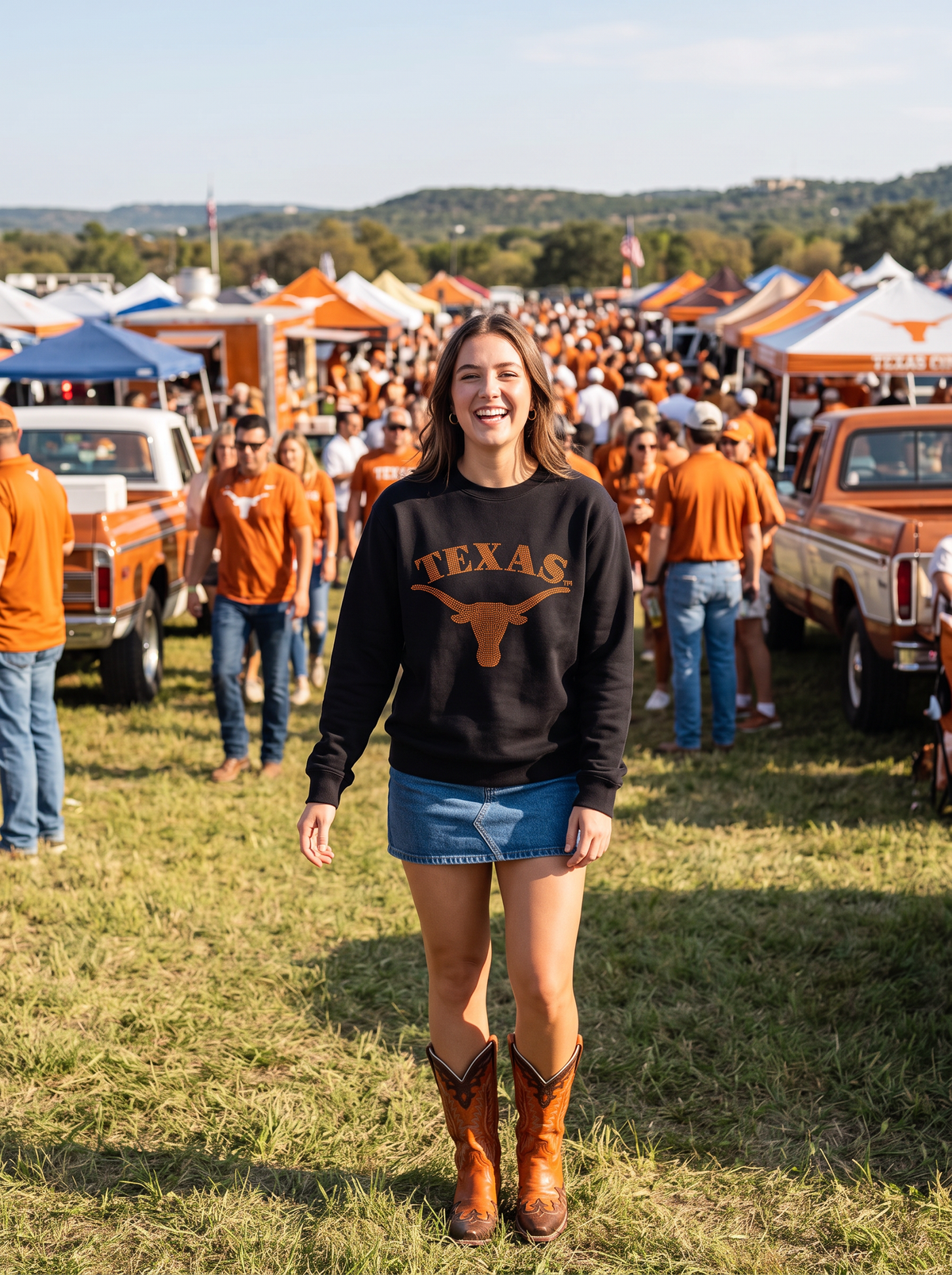 University of Texas-Austin Longhorn, Black Crewneck Sweatshirt