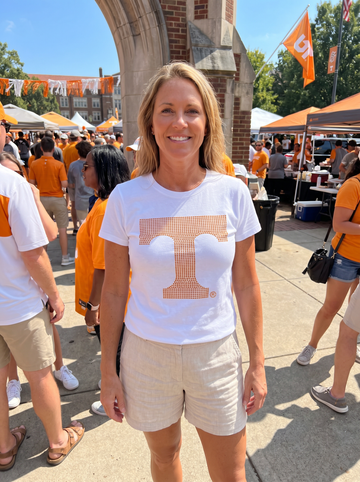 Tennessee Vols Large T White Crewneck Short Sleeve T-Shirt