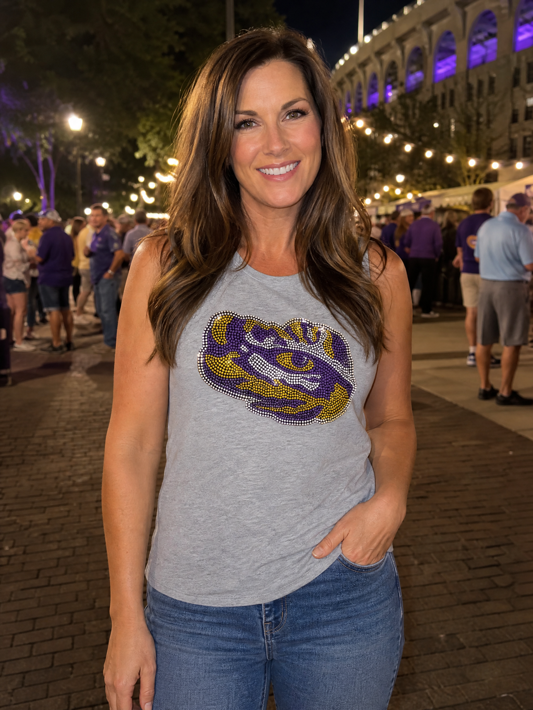 Louisiana State University Tiger Eye Gray Tank Top