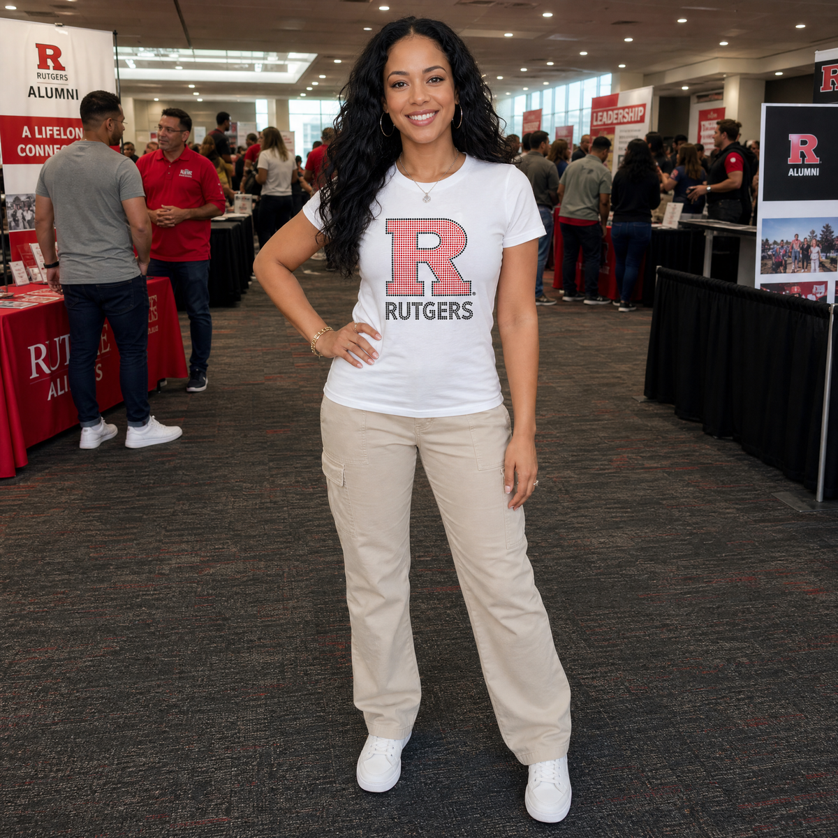 Rutgers University Block R Rutgers White Crewneck T-Shirt