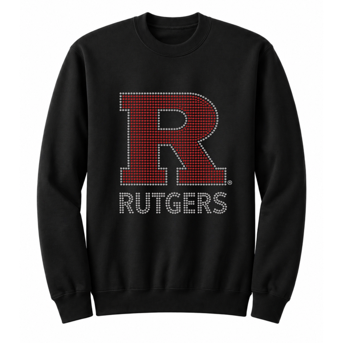 Rutgers University Block R Rutgers Black Crewneck Sweatshirt