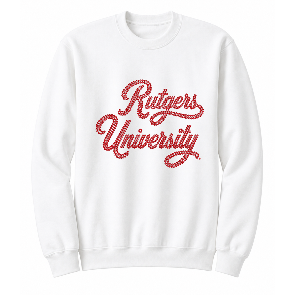 Rutgers University Script White Crewneck Sweatshirt