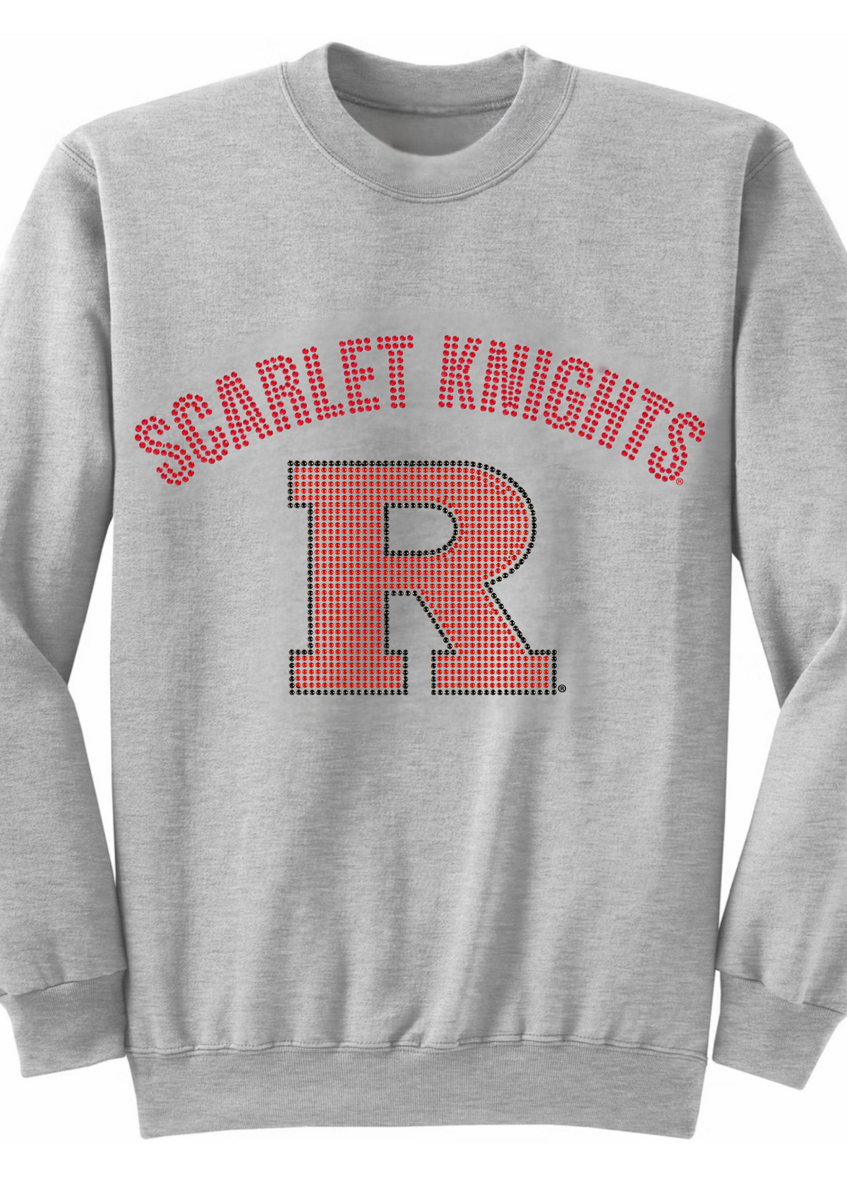 Rutgers University Scarlet Knights Block R Gray Crewneck Sweatshirt