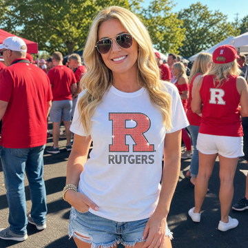 Rutgers University Block R Rutgers White Crewneck T-Shirt