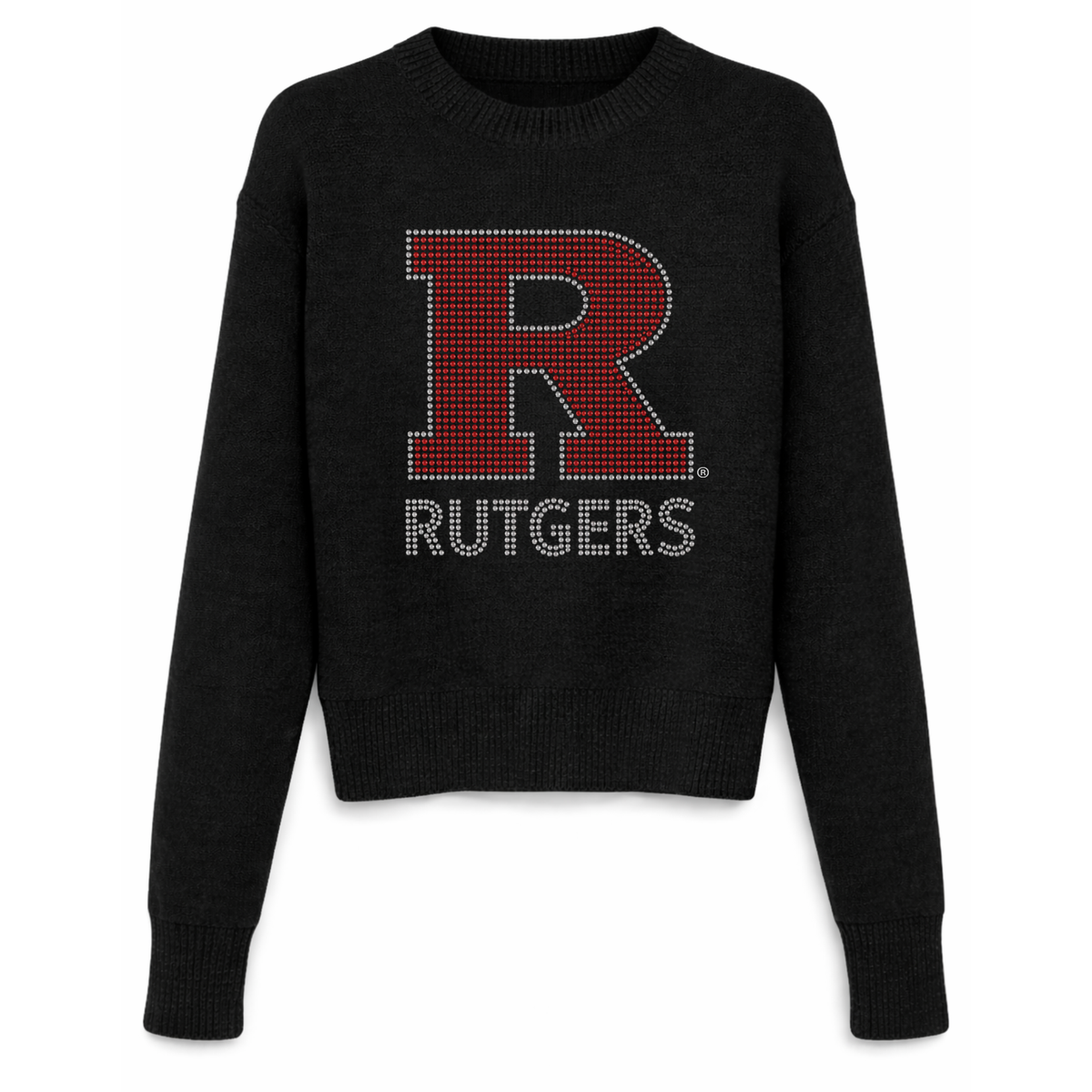 Rutgers University Block R Rutgers Black Crewneck Sweater