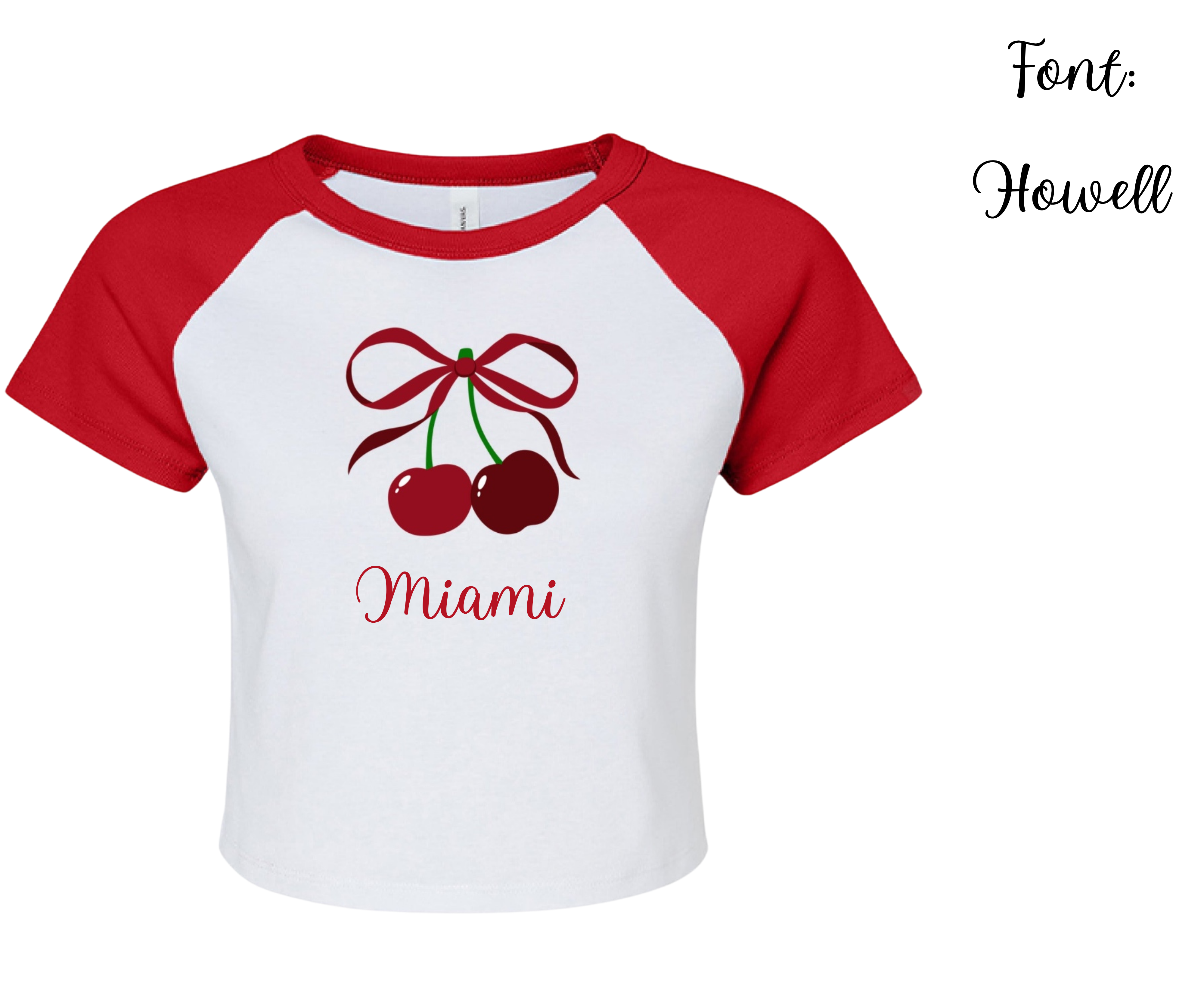 Customizable: Cherry Coquette Ribbed Raglan Baby Tee