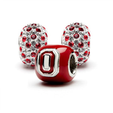 Ohio State Jewelry Bead Charm Set - Scarlet and White Charms