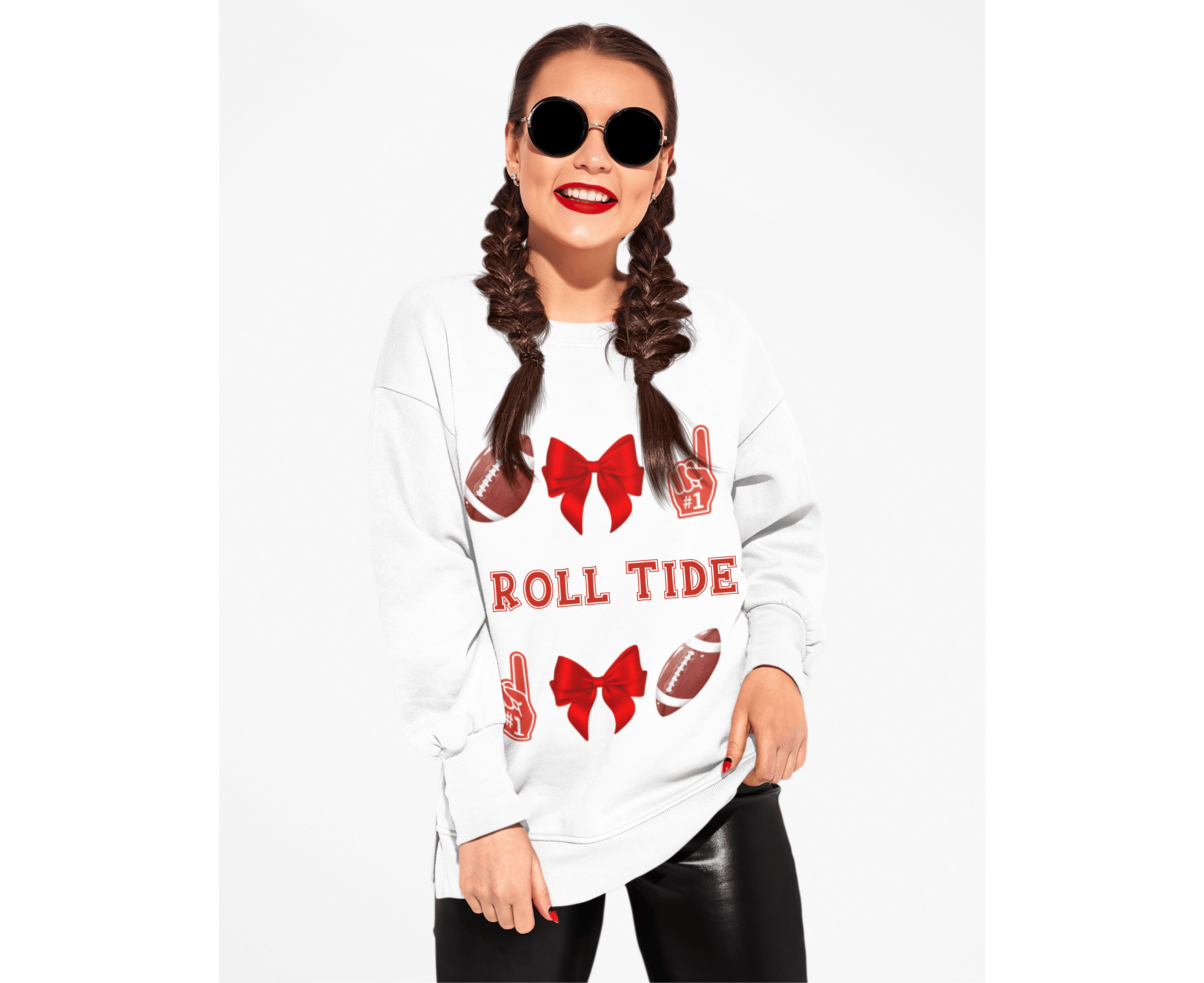 Customizable Red-Themed Game Day Sweatshirt