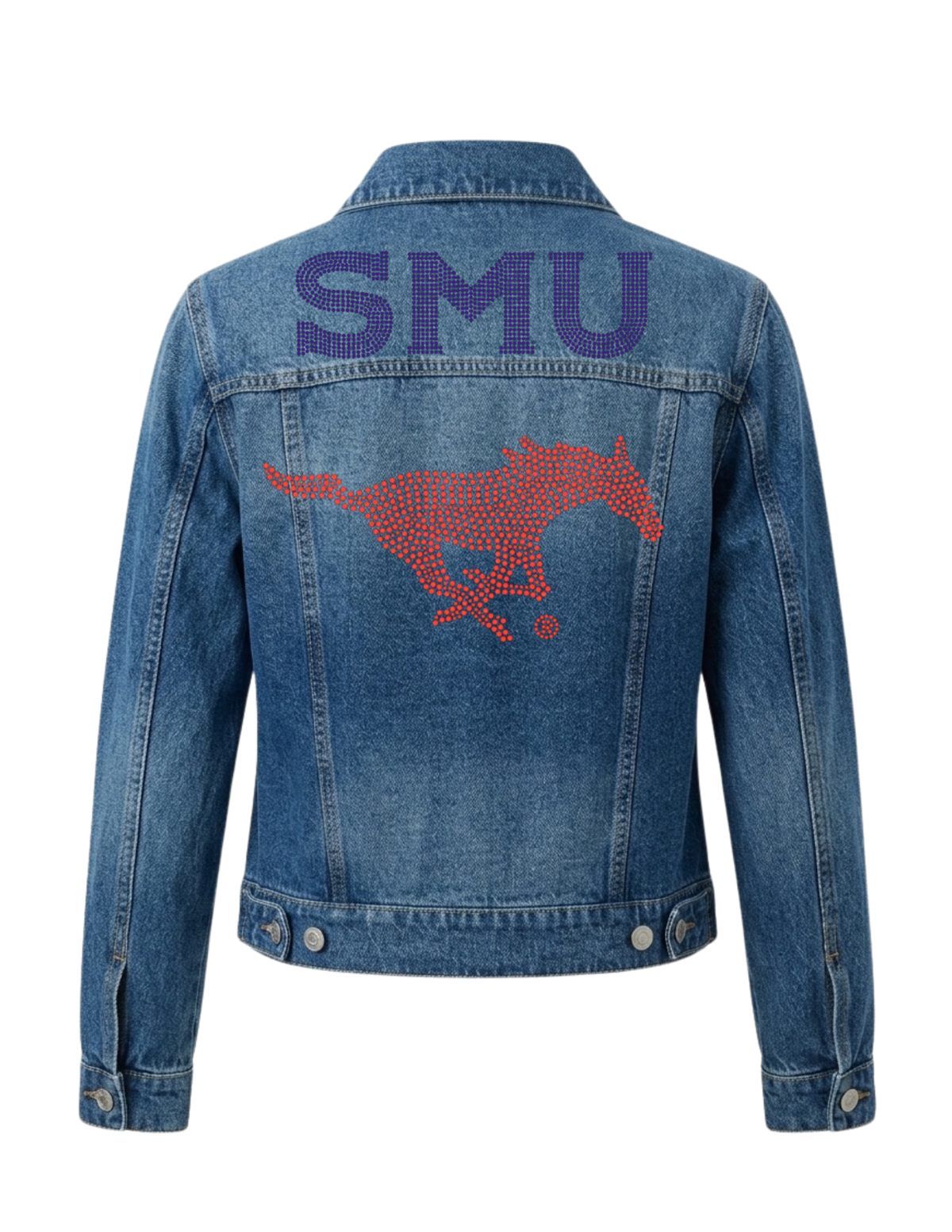 SMU Mustang Blue Denim Jacket
