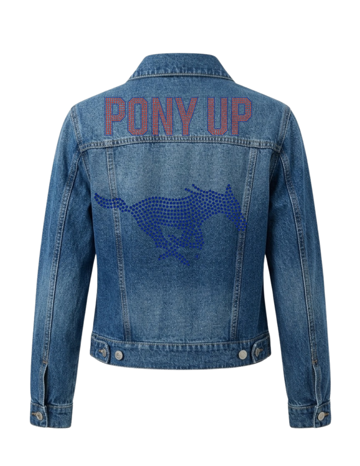 SMU Pony Up Blue Mustang Blue Denim Jacket