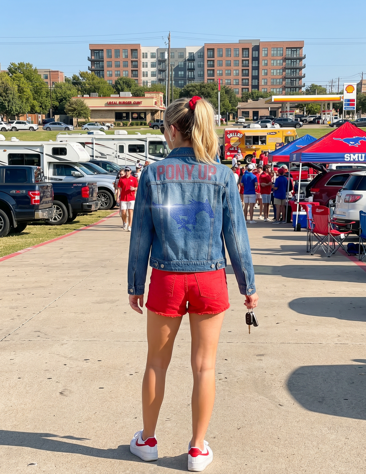 SMU Pony Up Blue Mustang Blue Denim Jacket