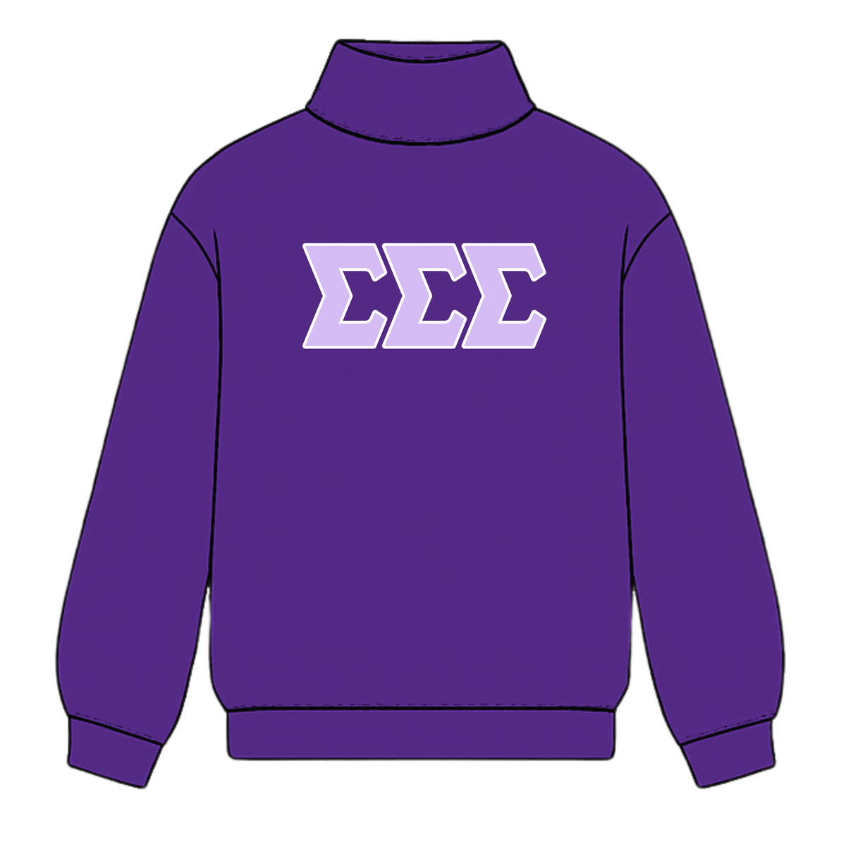 Classic Twill Sorority Embroidered Mock Neck