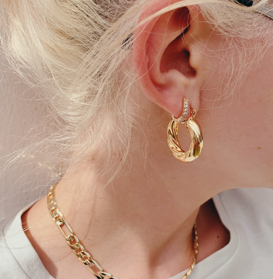 Views & Co. Gold Twist Hoop Earrings