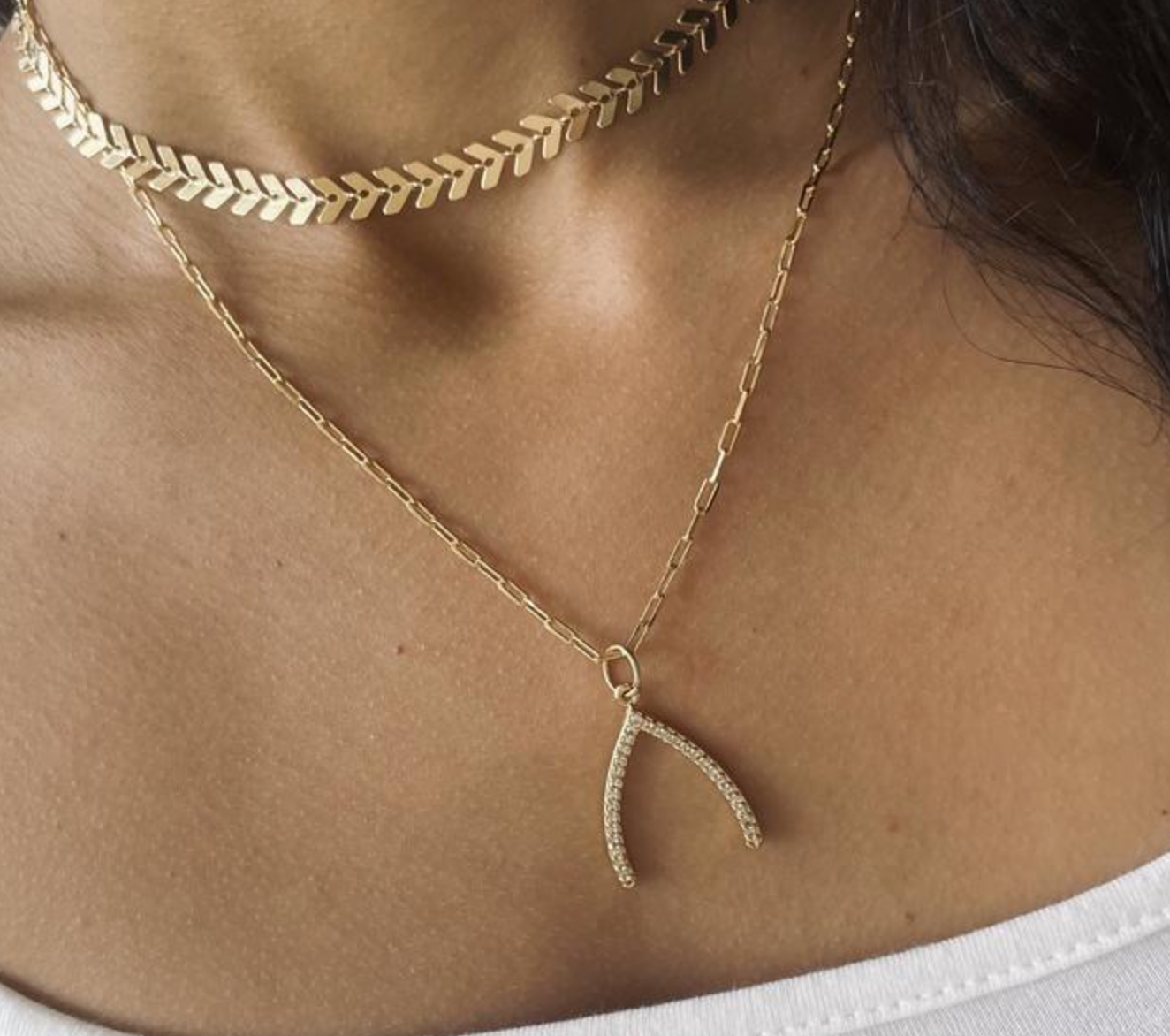 Views & Co. Leafly Wishbone Necklace Set