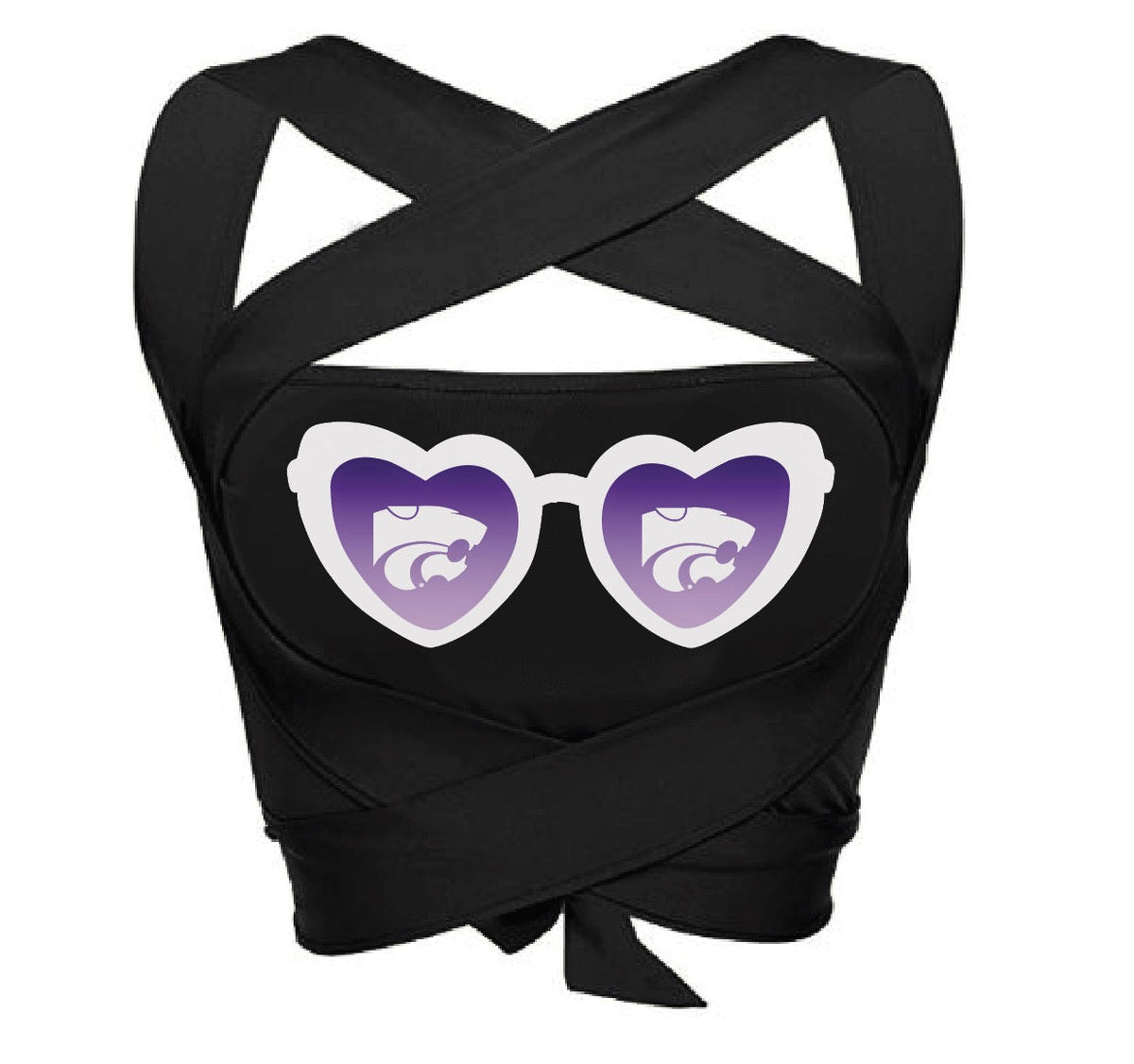 Kansas State Black Multi Way Bandeau Top