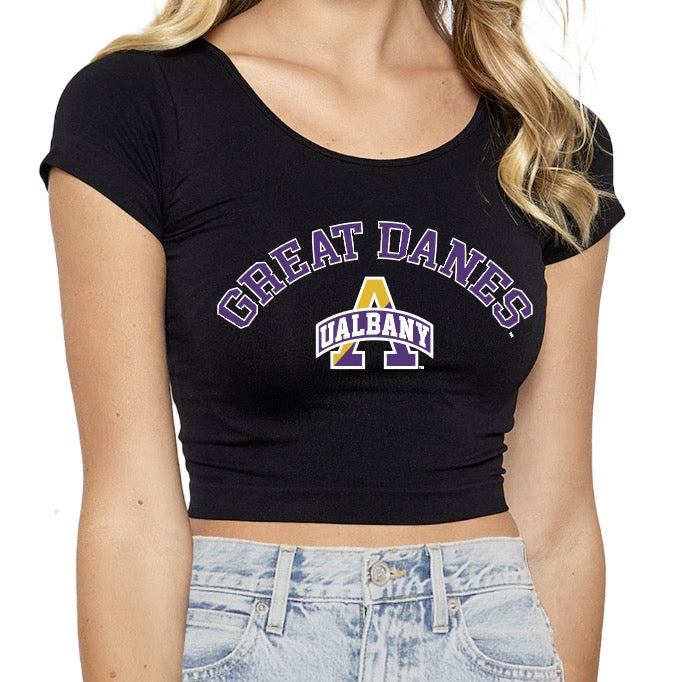 University at Albany Black Babydoll Tee