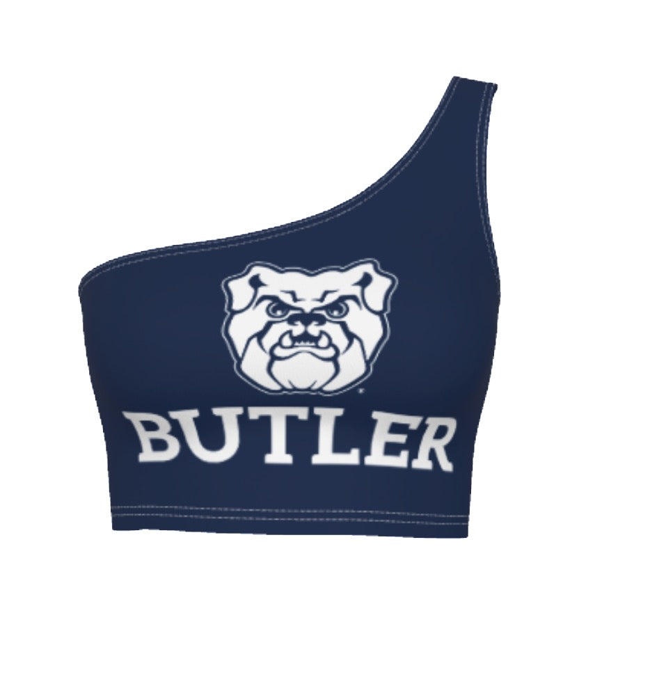 Butler Navy One Shoulder Top