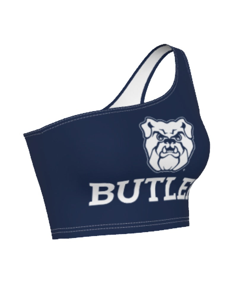 Butler Navy One Shoulder Top