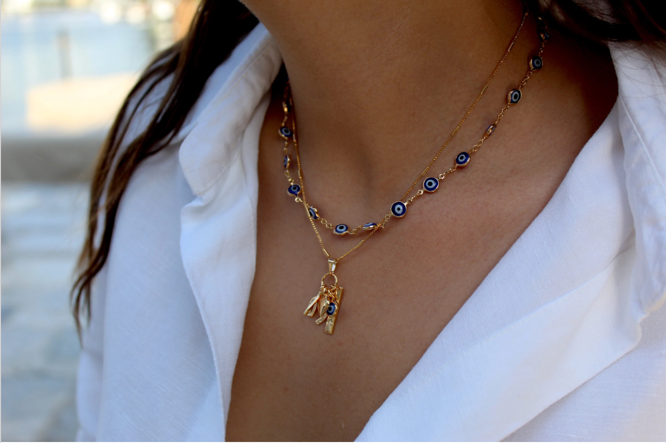 Views & Co. Protection Sapphire Necklaces