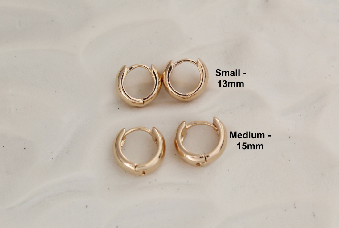 Views & Co. Tiny Plain Minimalistic and Simple Huggie Earrings