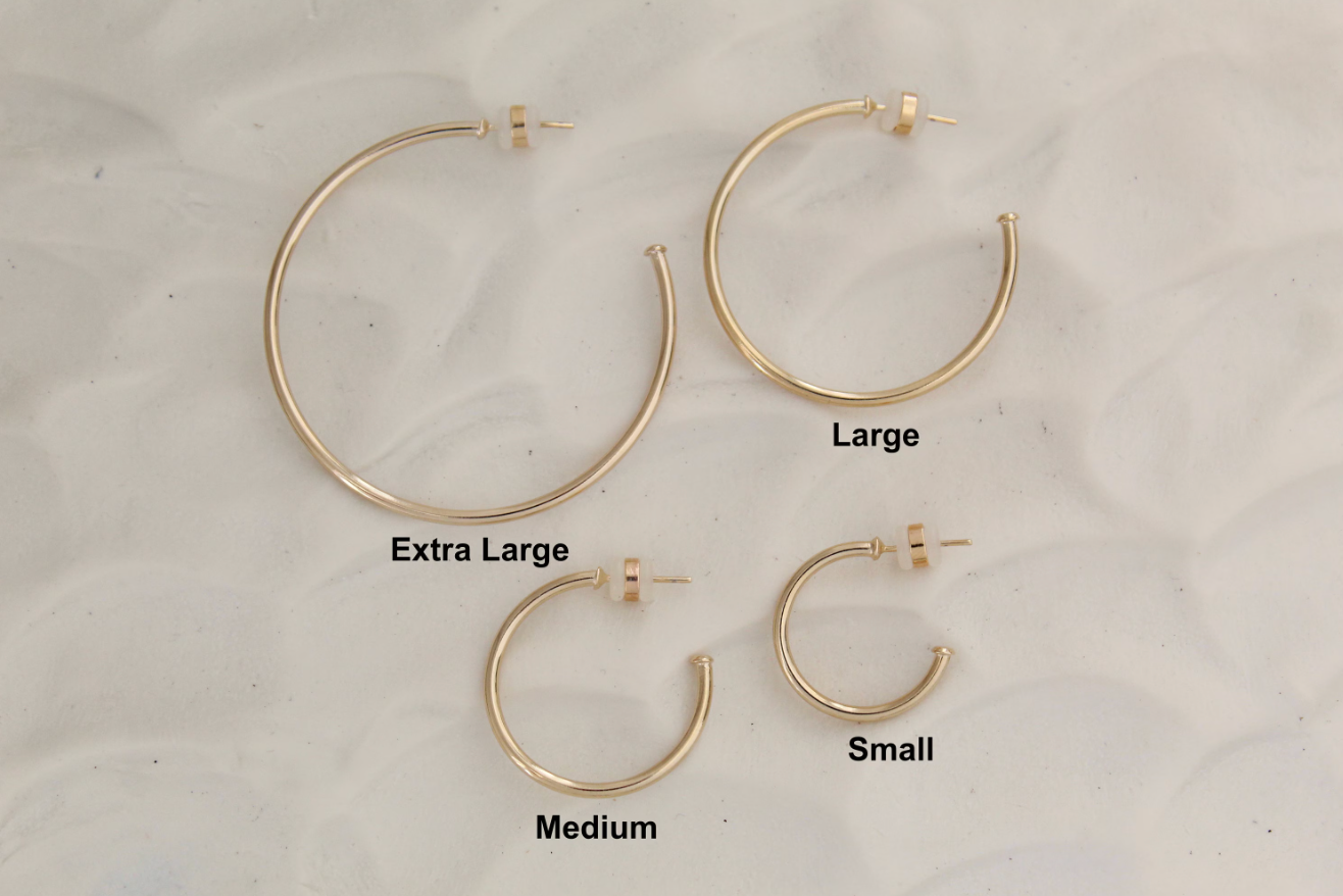 Views & Co. Thin Plain Light Hoop Minimalist Earrings