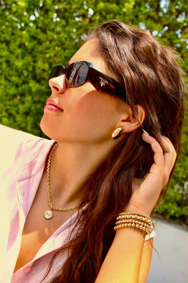 Views & Co. Gold Mother of Pearl Initial Letter Necklace