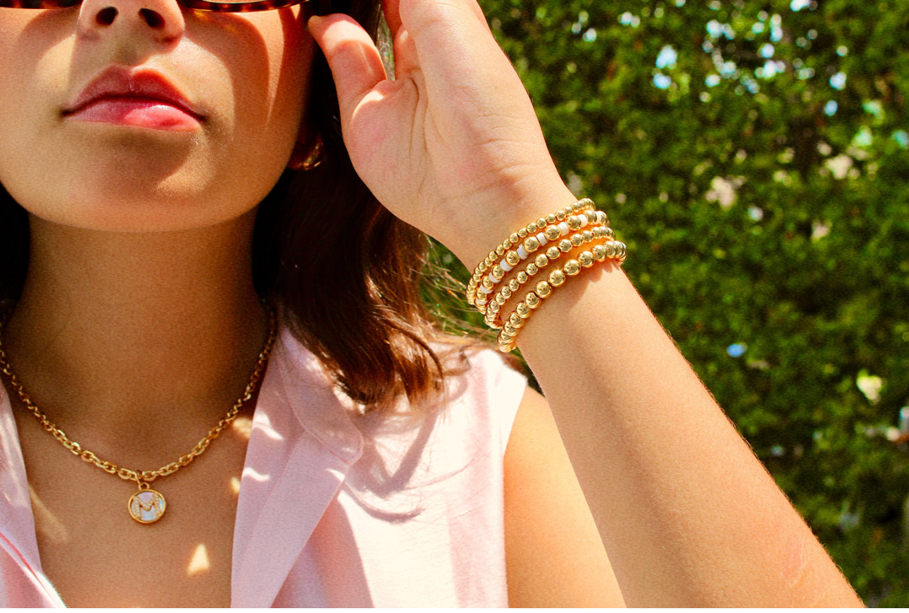 Views & Co. Gold Mother of Pearl Initial Letter Necklace