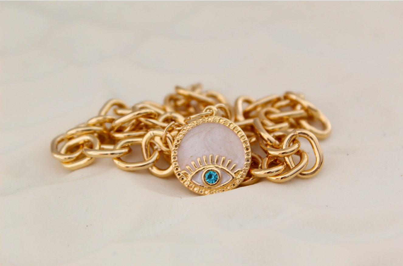 Views & Co. Protection Talisman Oval Link Necklace