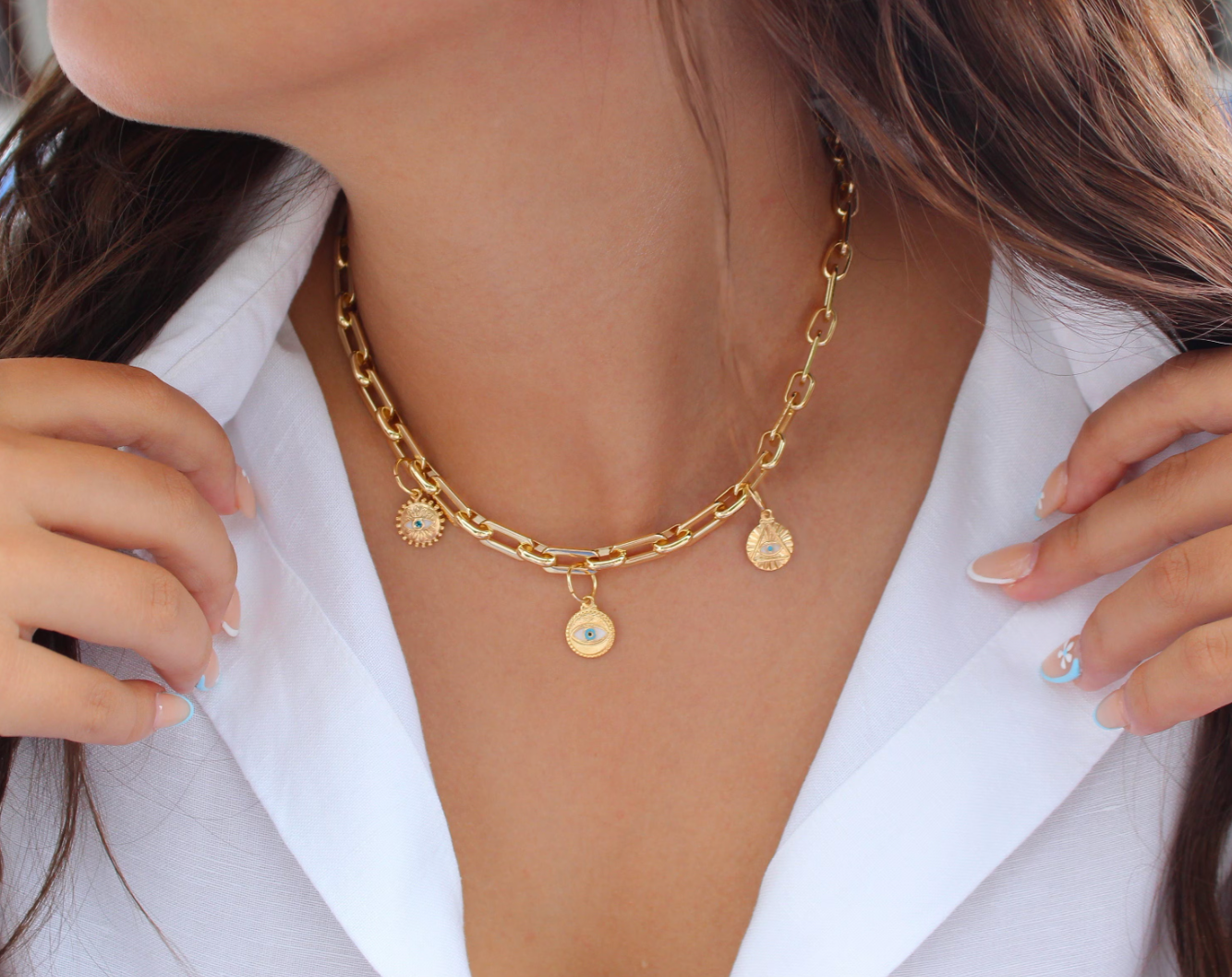 Views & Co. Gold Coin Medallion Necklace