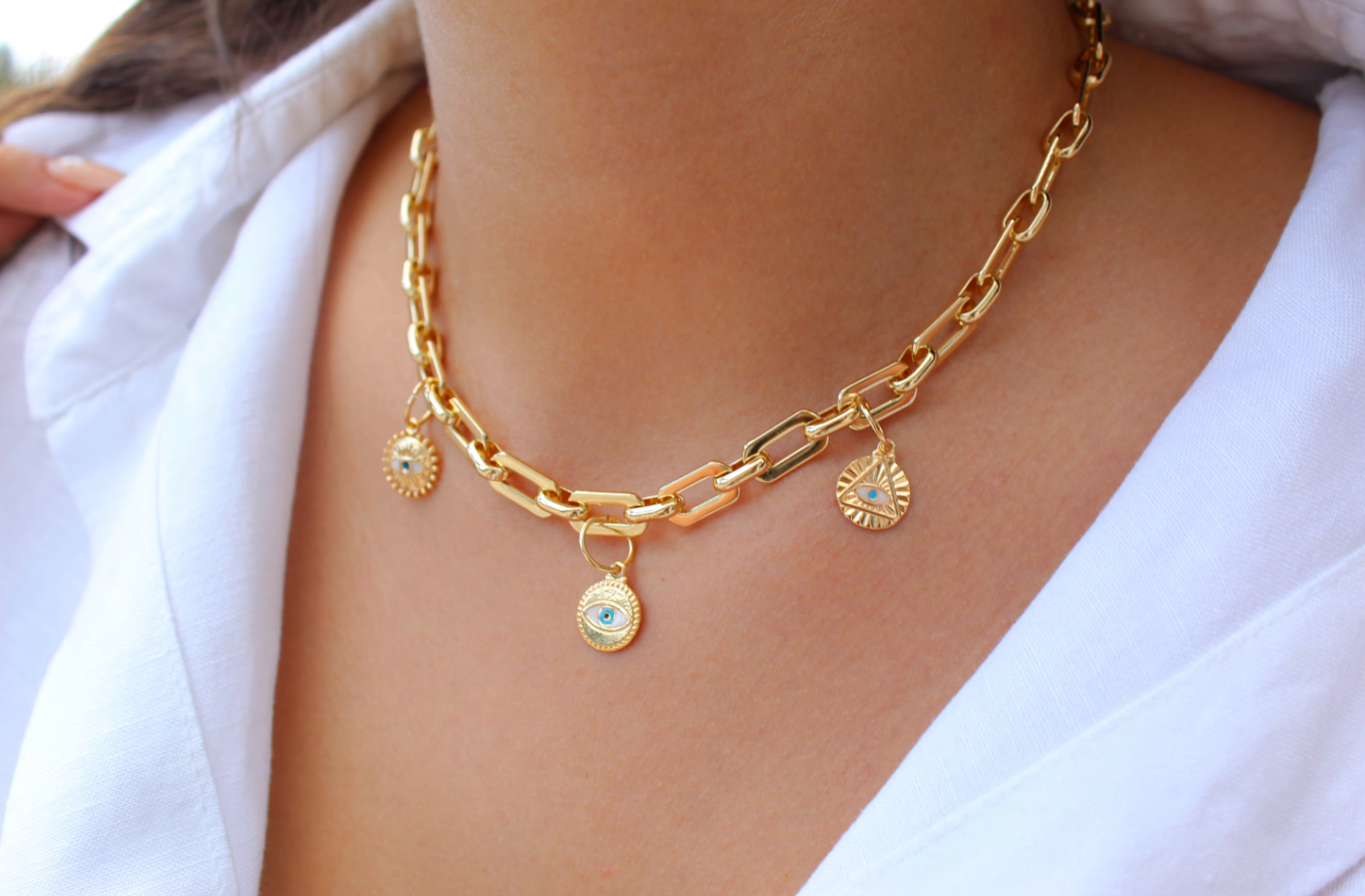 Views & Co. Gold Coin Medallion Necklace