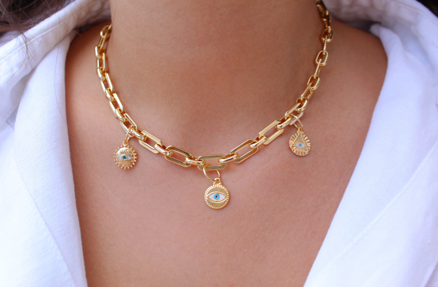 Views & Co. Gold Coin Medallion Necklace